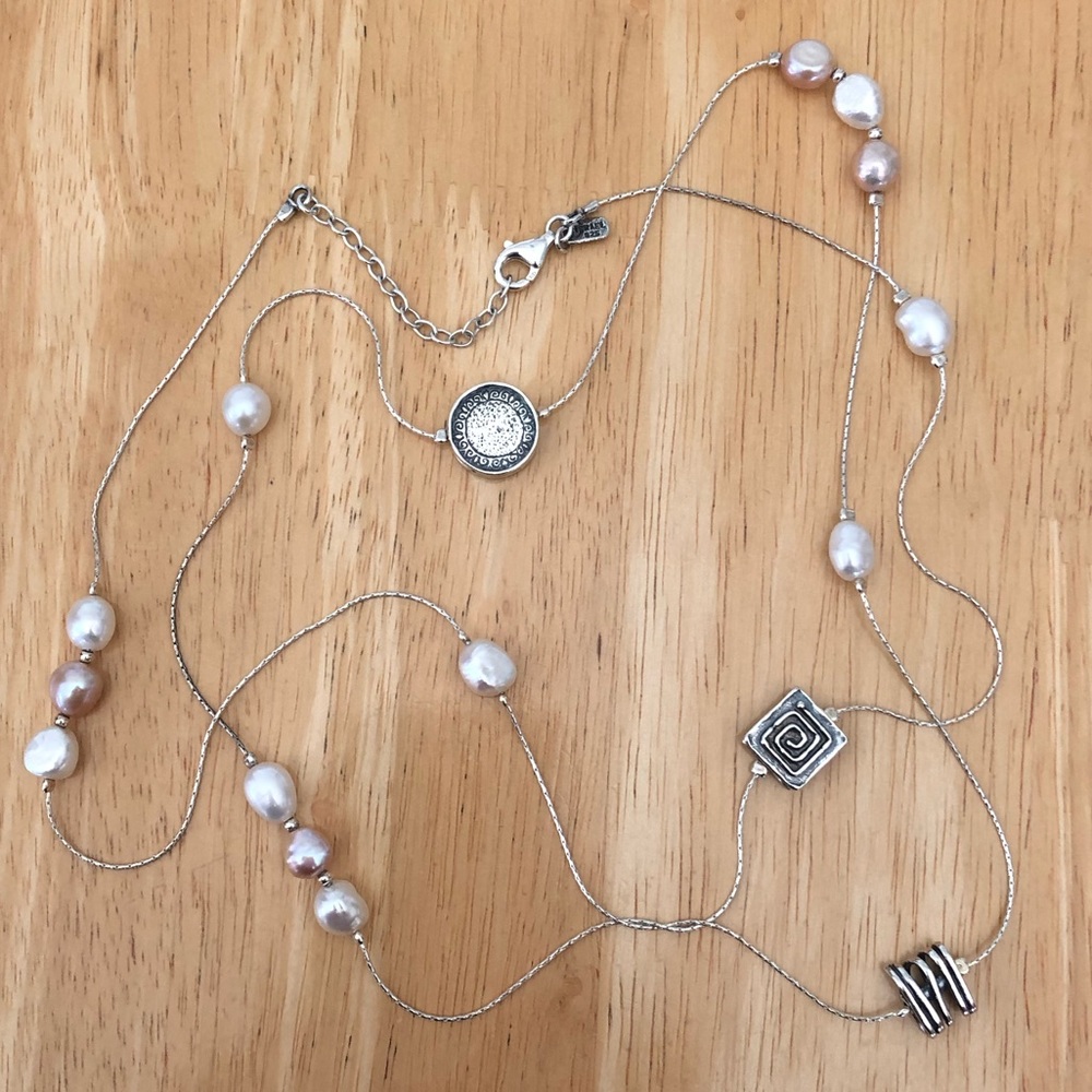 {{SOLD}} EUC 925 Passage to Israel Pearl Necklace - Picture 5 of 12